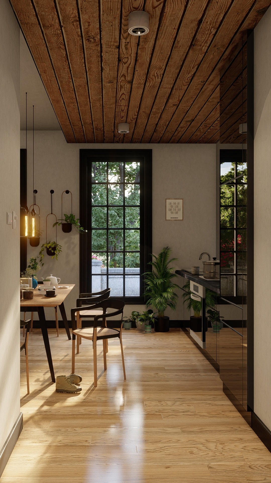 HAngulatos konyha - belsőépítészeti látványtervezés