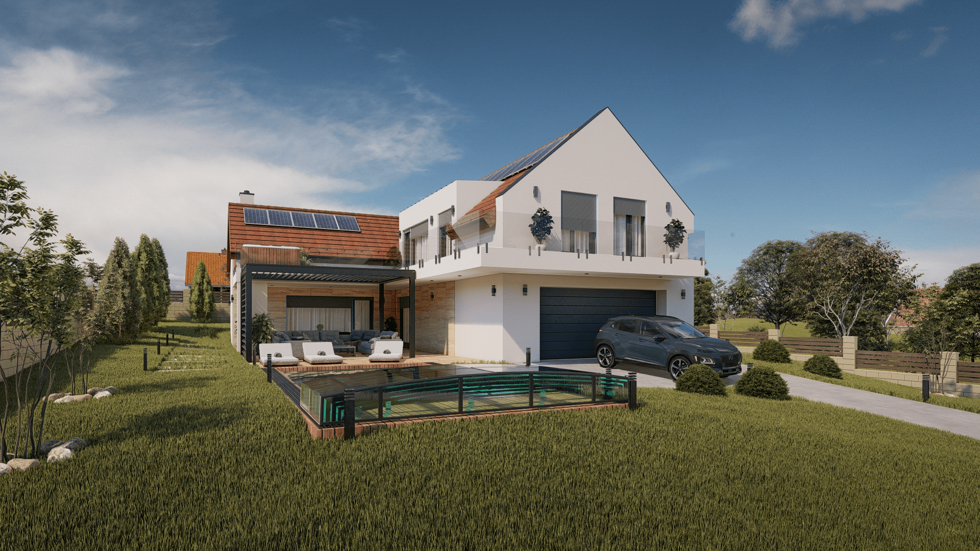 Balatonfüredi luxus ház - Építészeti látványtervezés