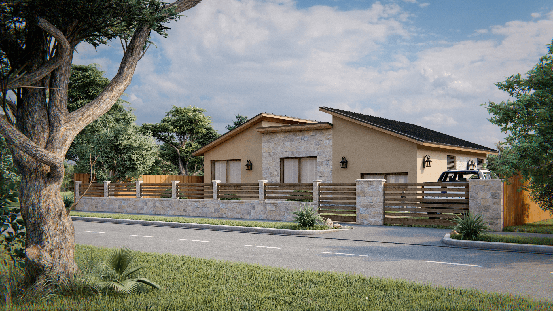 Mediterrán családi ház - Építészeti látványtervezés